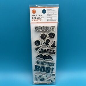 Martha Stewart Crafts Rubber Cling Stamps Set Halloween Scrapbook Tags Cards